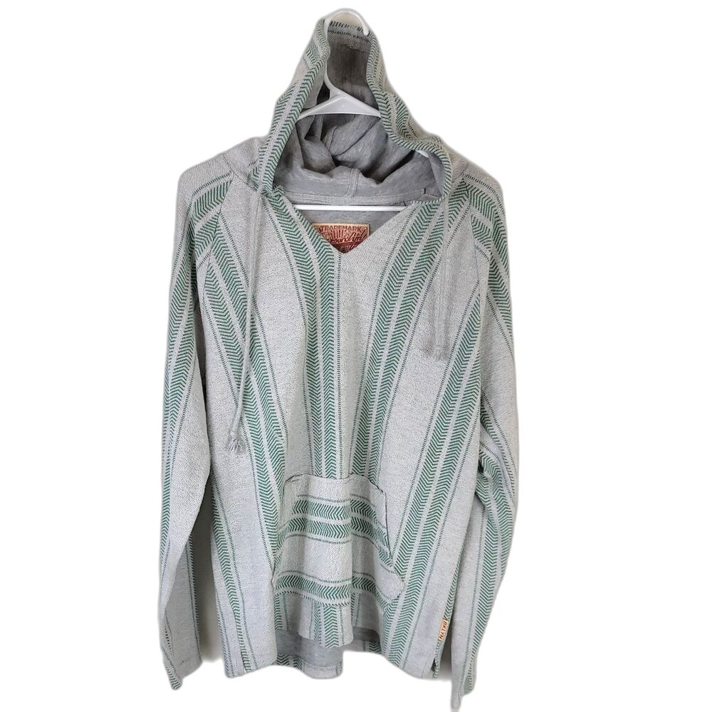 Trademark Brooklyn Cloth Light weight striped Poncho, Size Large